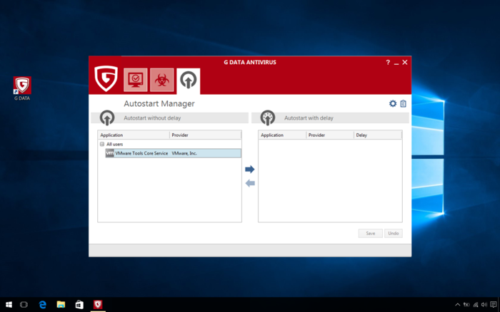 G DATA Antivirus: Autostart Manager