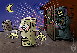 [Translate to United States:] In PC terms, zombies are linked together in botnets.