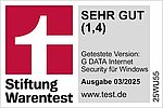 Stiftung Warentest Note 1,4 im März 2025